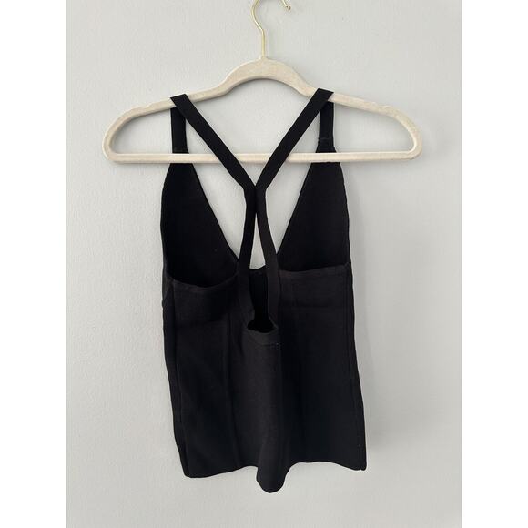 Zara knit Tank Top Womens Small Black Sleeveless Basic Minimal - Picture 3 of 7